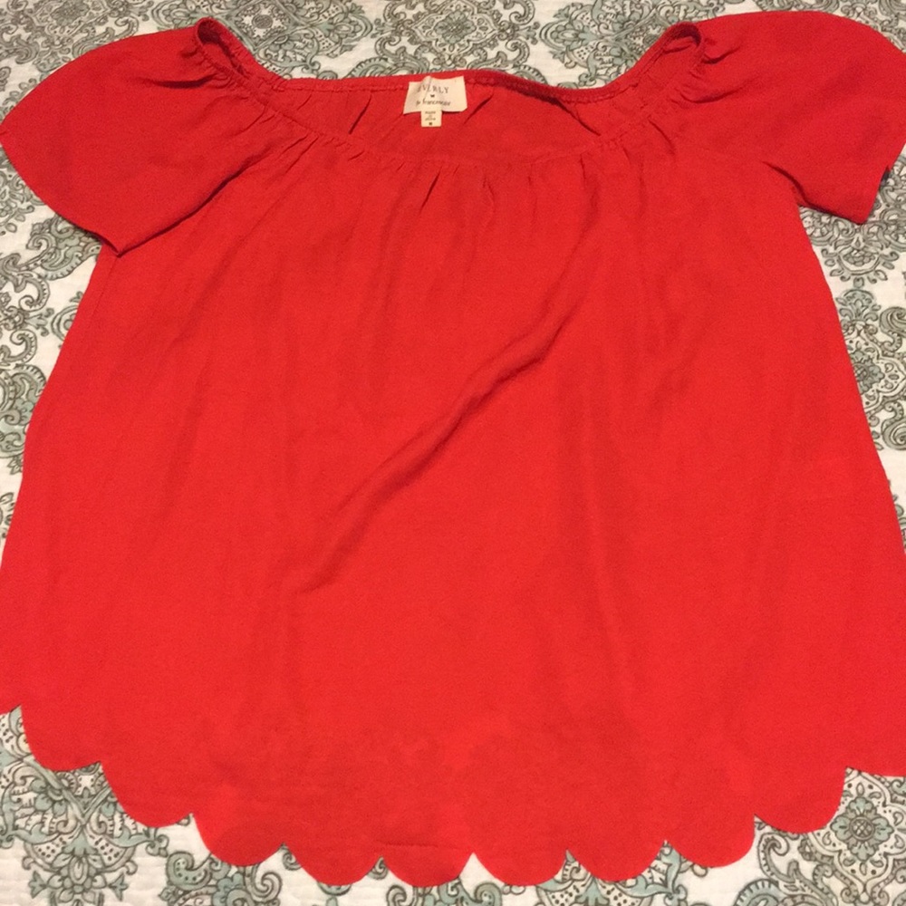 Off the shoulder chiffon blouse